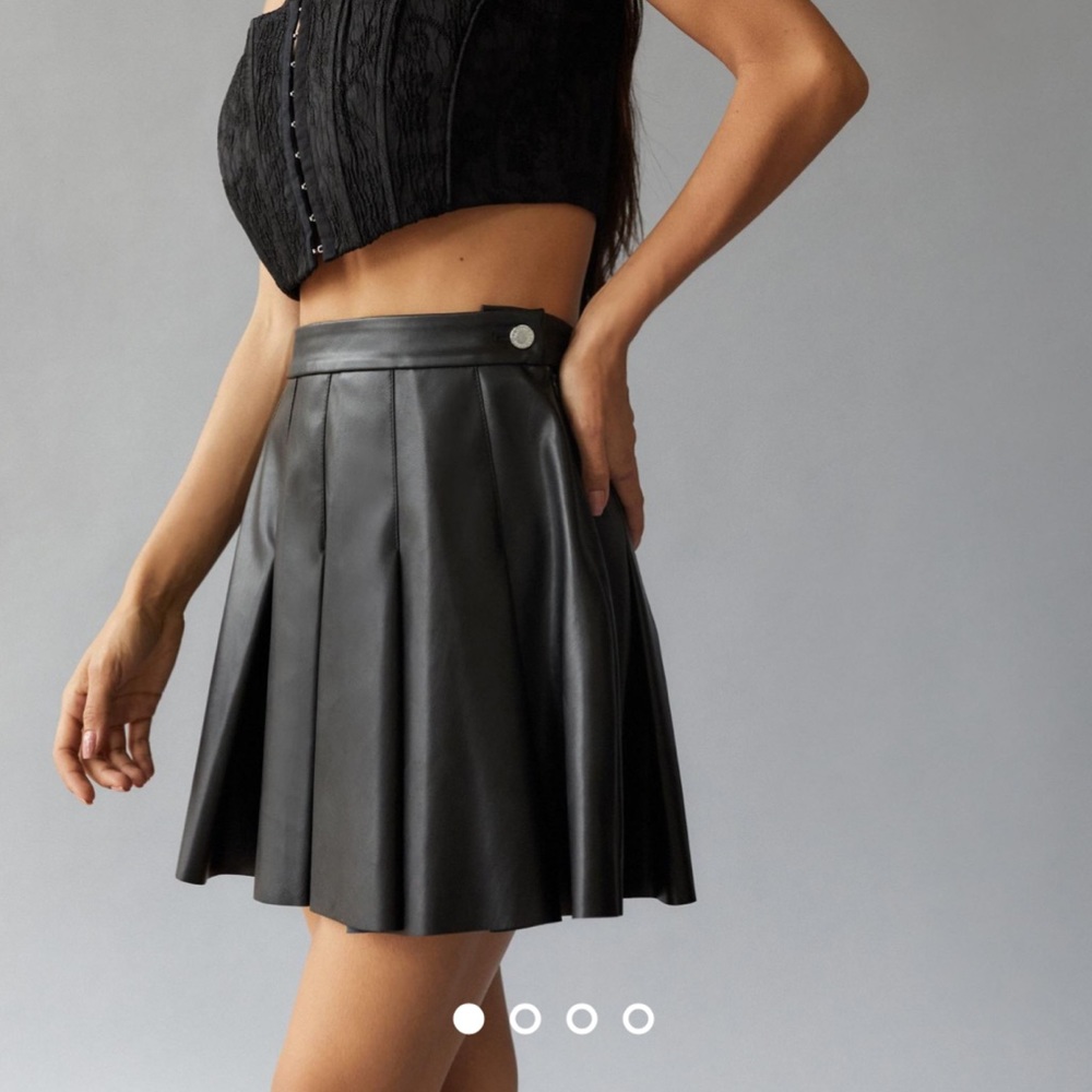 WeWoreWhat Pleated Faux Leather Skirt